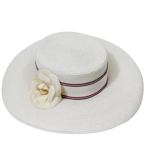 white chanel flower hat|Chanel hats for women.